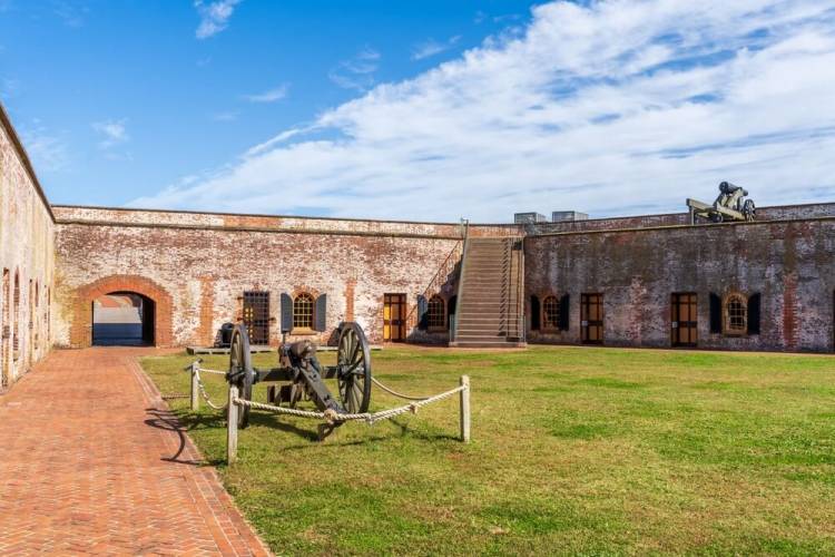 cannon at historic fort in North Carolina