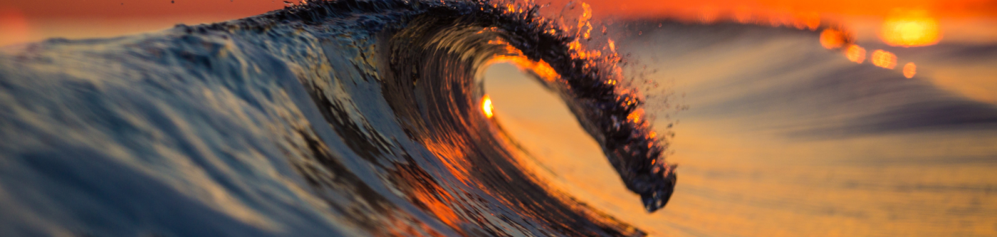 Ocean wave at morning light