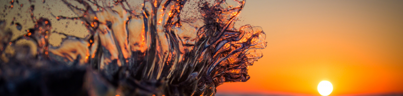 Ocean splash at sunrise